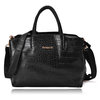 Handbag With Crocodile Grain | Black
